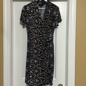 KAREN KANE women’s wrap dress. XL.  Navy / copper. Excellent condition